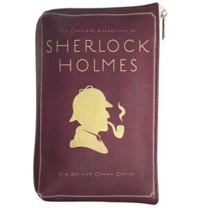 Sherlock Holmes Silhouette Book Pouch Purse Clutch - Book Lover Gifts